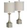 Forty West Loretta Dusky Silver Leaf Table Lamps Set of 2