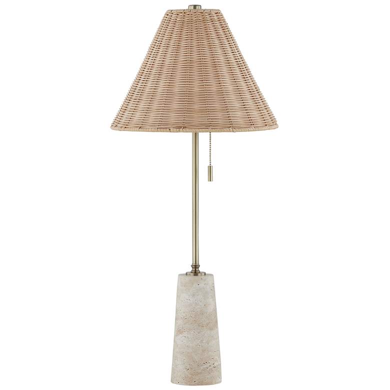 Image 1 Forty West Lorraine 29.5" Travertine + Metal Buffet Lamp