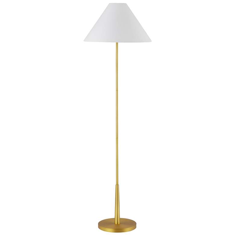 Image 1 Forty West Luca 55" High White Shade Brass Finish Modern Floor Lamp