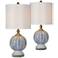 Forty West Lulu 25" High Blue And White Table Lamps Set of 2