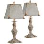 Forty West Lynn Antique White Accent Table Lamps Set of 2