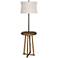 Forty West Mac Gray Metal and Natural Wood Floor Lamp with Tray Table