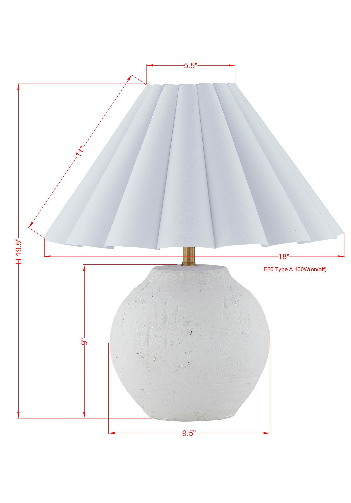 Image 3 Forty West Madison 19.5" White Ceramic Table Lamp with Pleated Shade more views