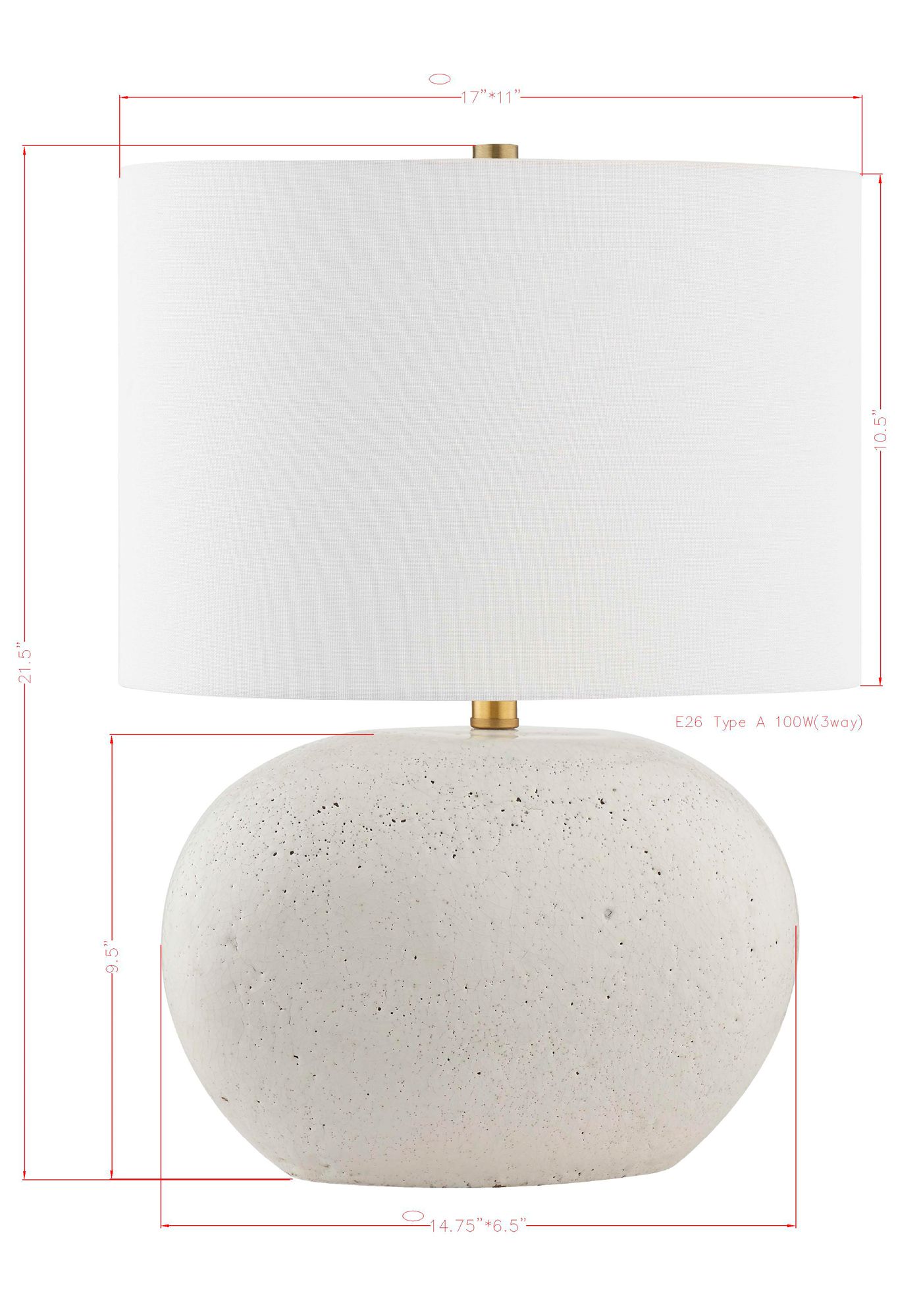 Image 2 Forty West Maeve 21.5" Ivory Round Table Lamp more views