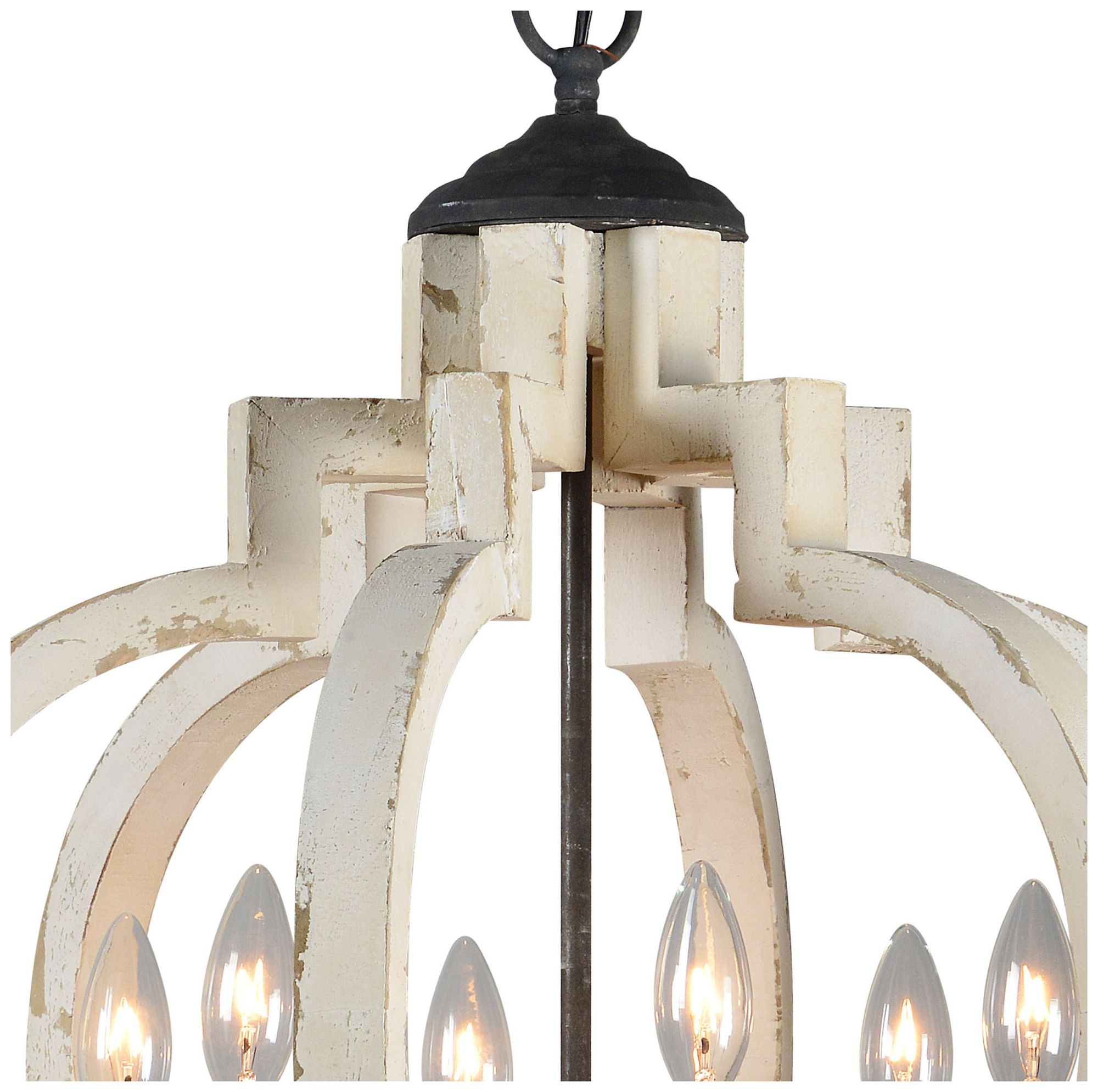 Image 2 Forty West Magnolia 20x26" Metal and Wood Pendant more views