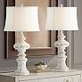 1_Forty West Mara 30" High Distressed Tan Whitewash Table Lamps Set of 2