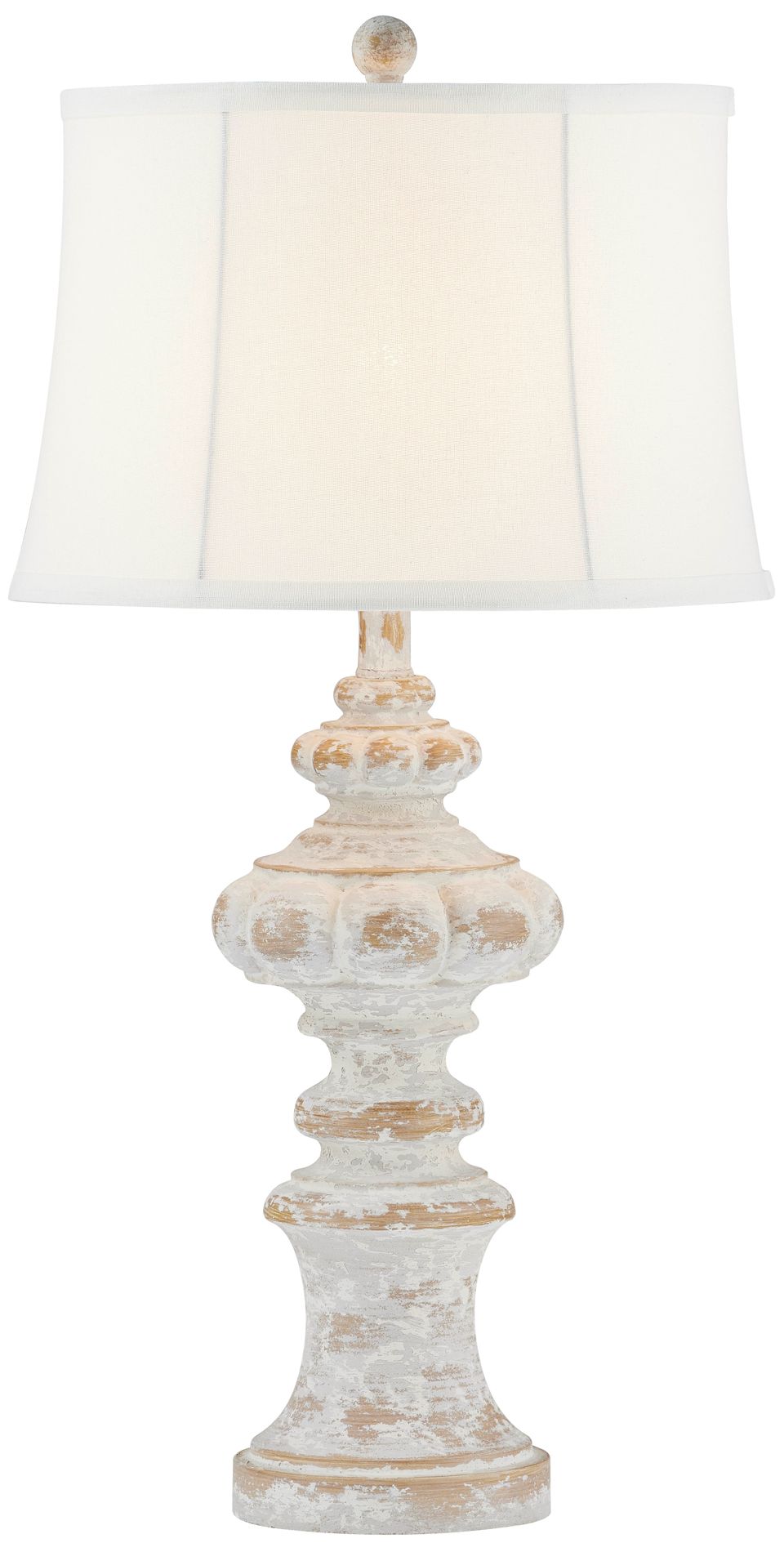 Forty West Mara 30" High Distressed Tan Whitewash Table Lamps Set of 2