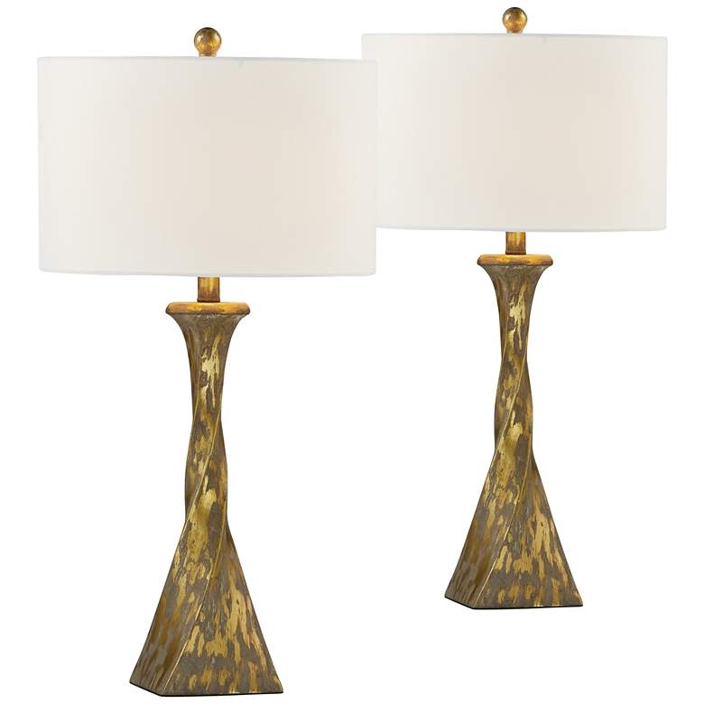 Image 1 Forty West Marcy Old World Gold Table Lamps Set of 2