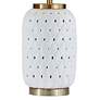 Forty West Maren White Wicker Ceramic Table Lamp