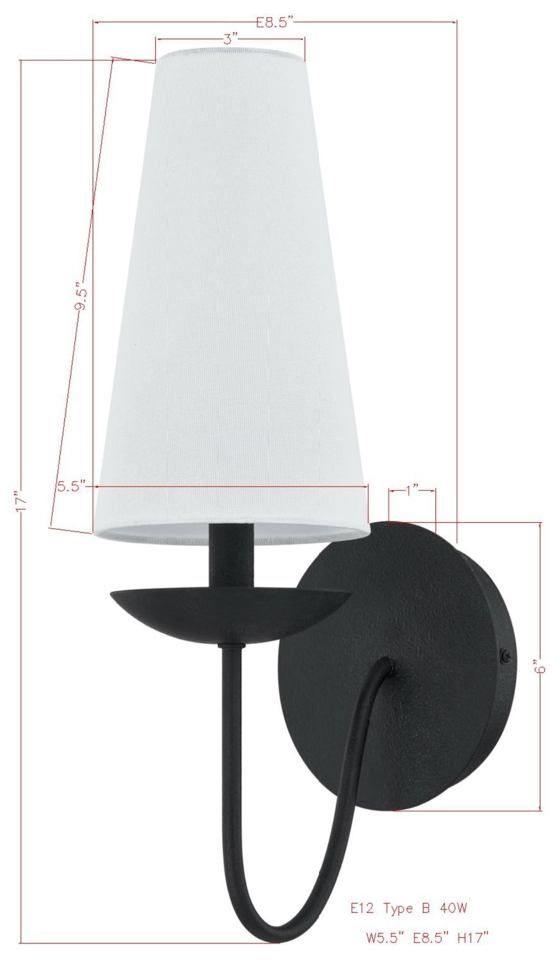 Image 4 Forty West Marley 5.5x17" Metal Sconce more views