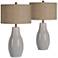 Forty West Marlo Glazed White Table Lamps Set of 2
