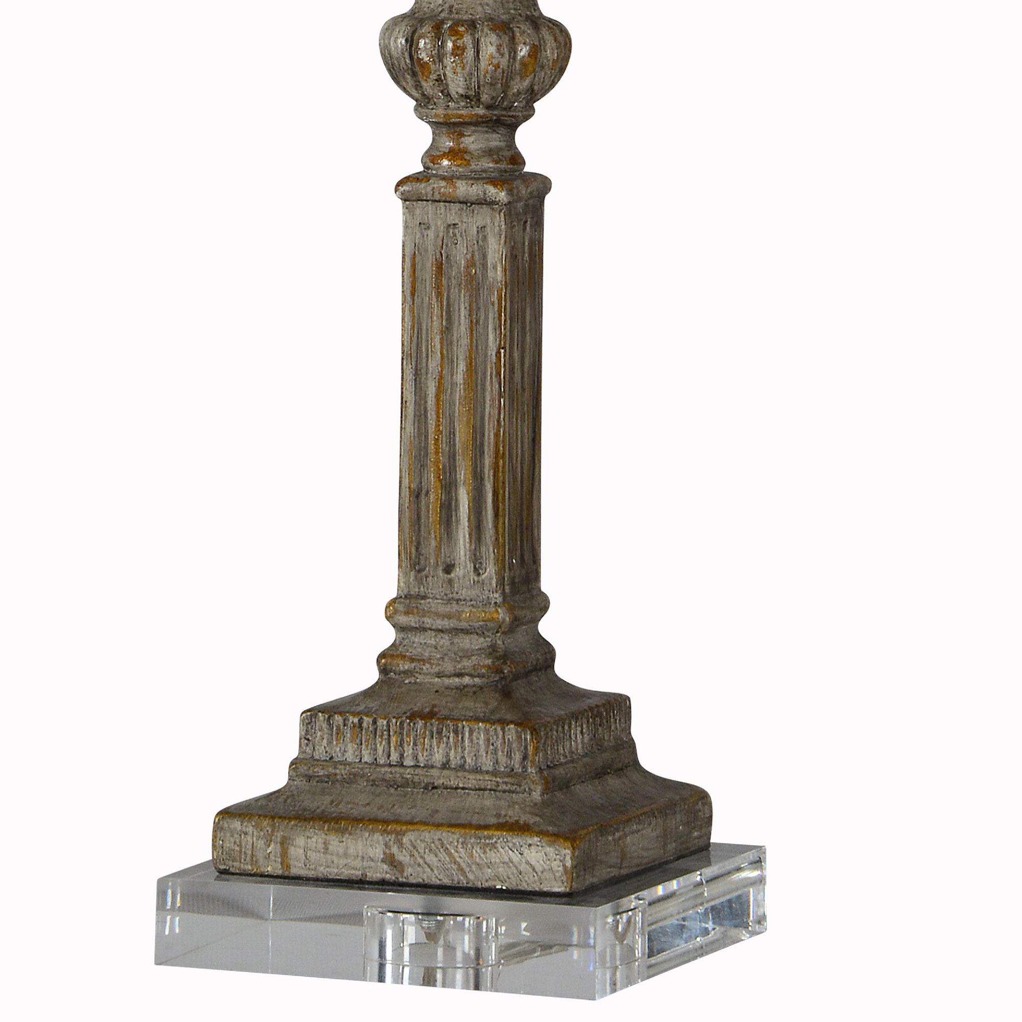 Image 3 Forty West Marshall Worn Wood Buffet Table Lamps Set of 2 more views