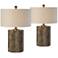 Forty West Maverick 25" Bronze and Silver Table Lamps Set of 2
