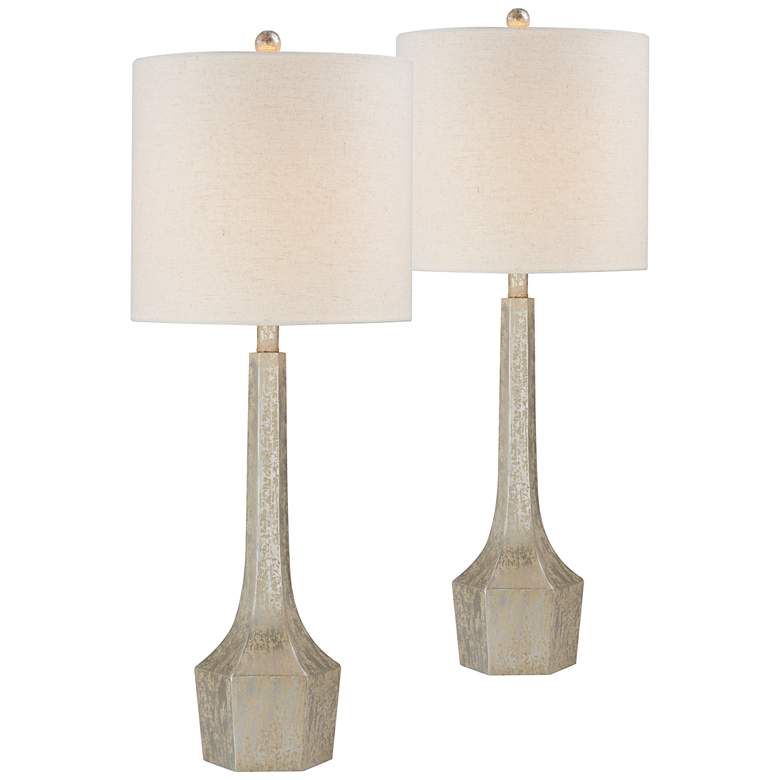 Image 1 Forty West Maya Silver Table Lamps Set of 2