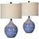 Forty West McKenzie 24" High Blue Ceramic Table Lamps Set of 2