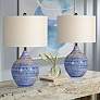 Forty West McKenzie 24" High Blue Ceramic Table Lamps Set of 2