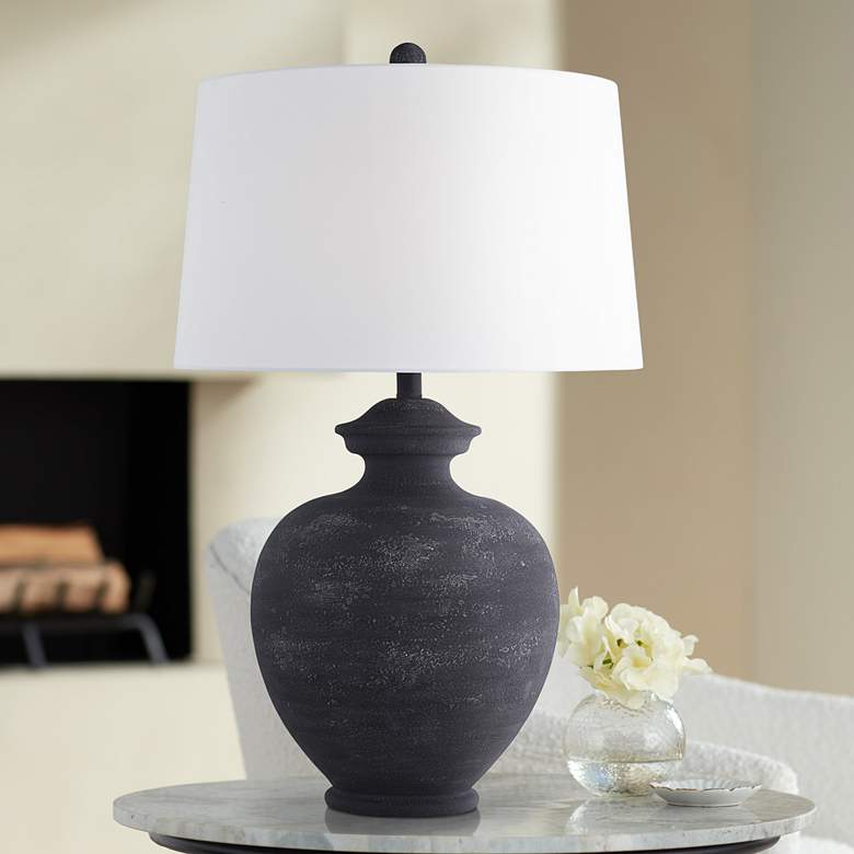 Image 1 Forty West Memphis 28" High Black Pot Table Lamp