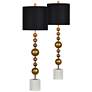 Forty West Meredith 41" Distressed Gold Ball Buffet Lamps Set of 2