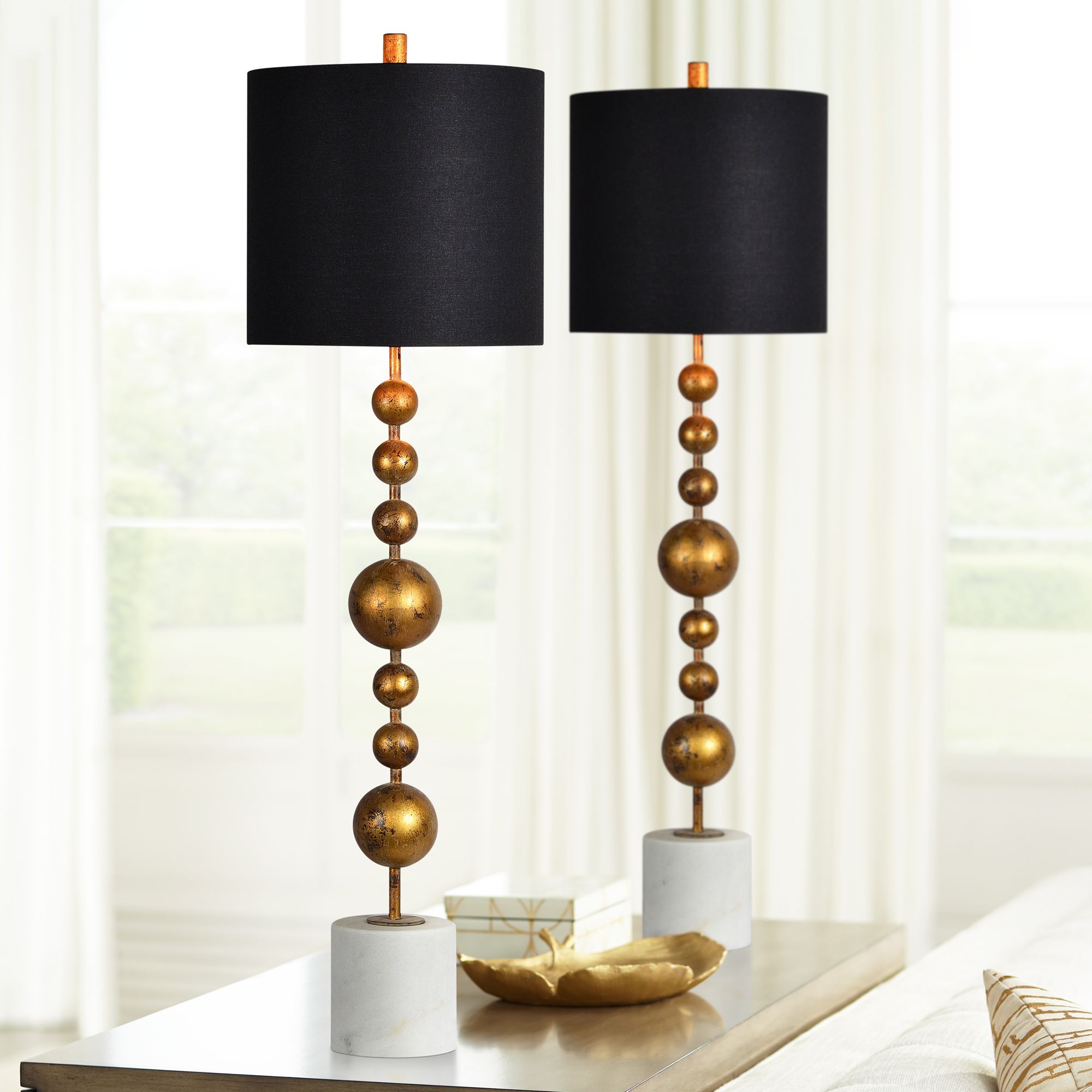 Gold buffet lamps set of outlet 2