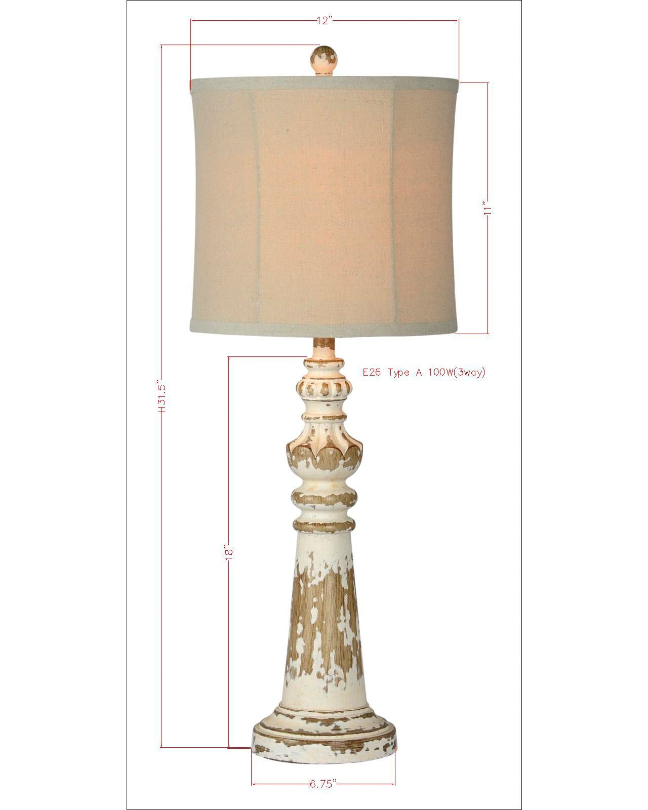 Image 6 Forty West Merle 32" High Distressed White Table Lamps Set of 2 more views