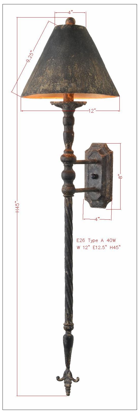 Image 3 Forty West Mia 12x45" Metal Sconce more views