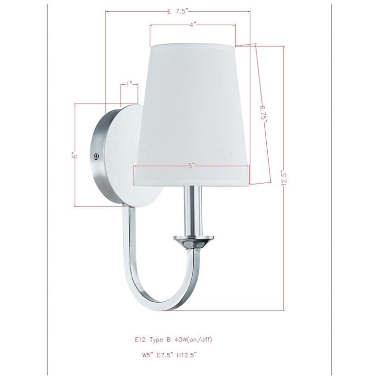 Image 3 Forty West Misha Plug-in Metal Wall Sconce, Chrome more views