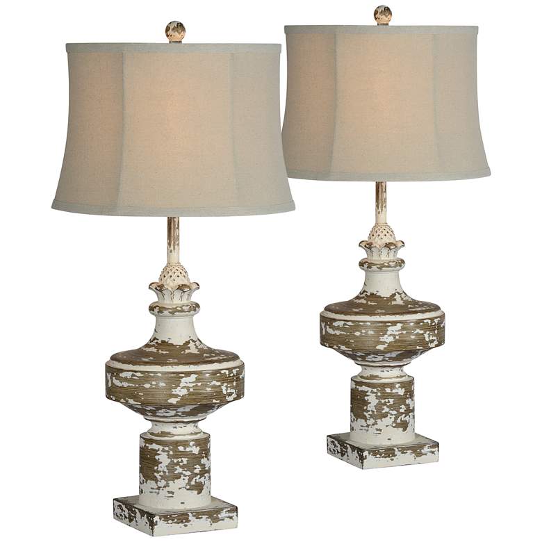 Image 1 Forty West Molly Antique White Table Lamps Set of 2
