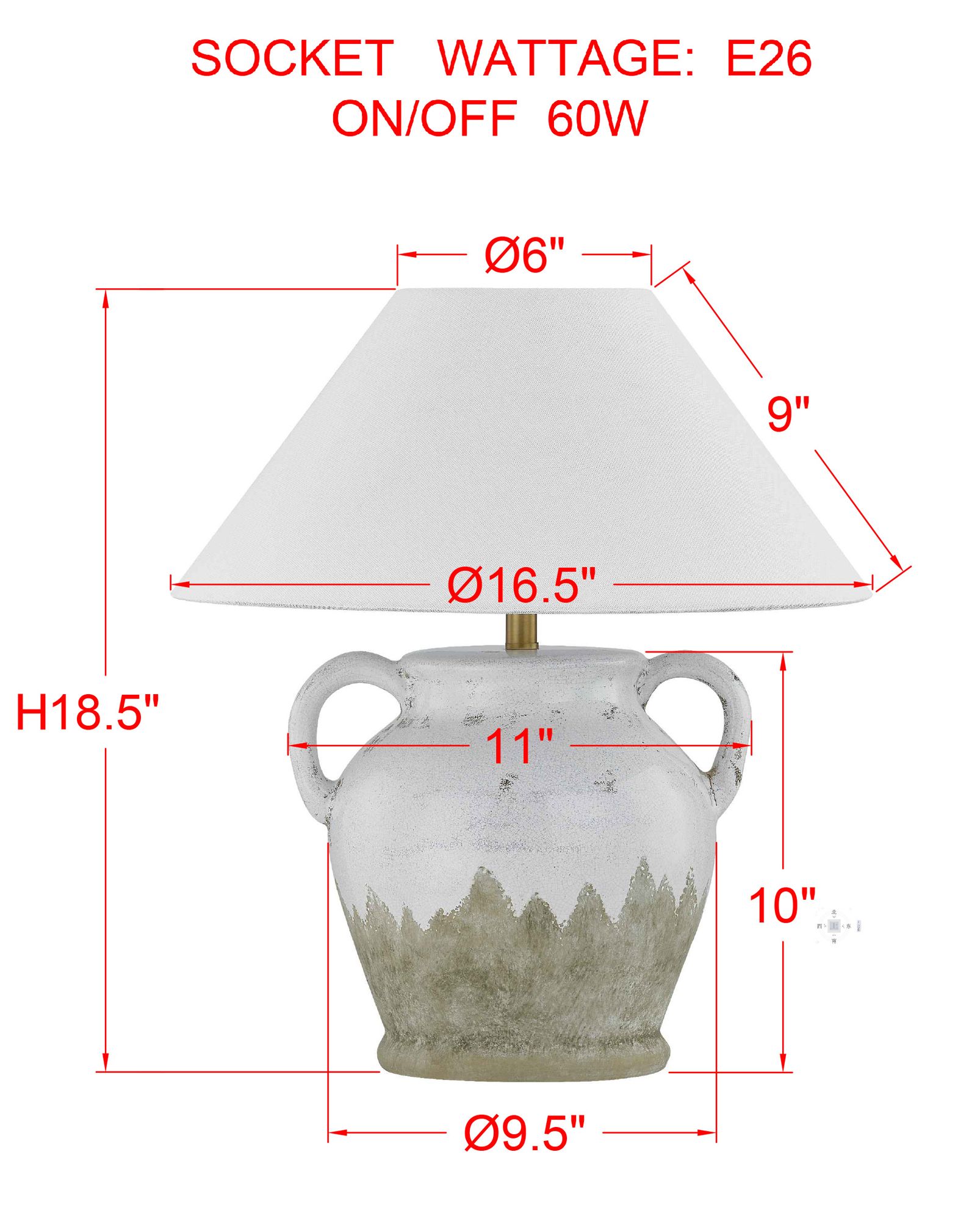 Image 3 Forty West Mona 18.5" Two-Toned Ceramic Table Lamp more views