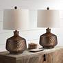 Forty West Muir 28" Bronze Hammered Table Lamps Set of 2