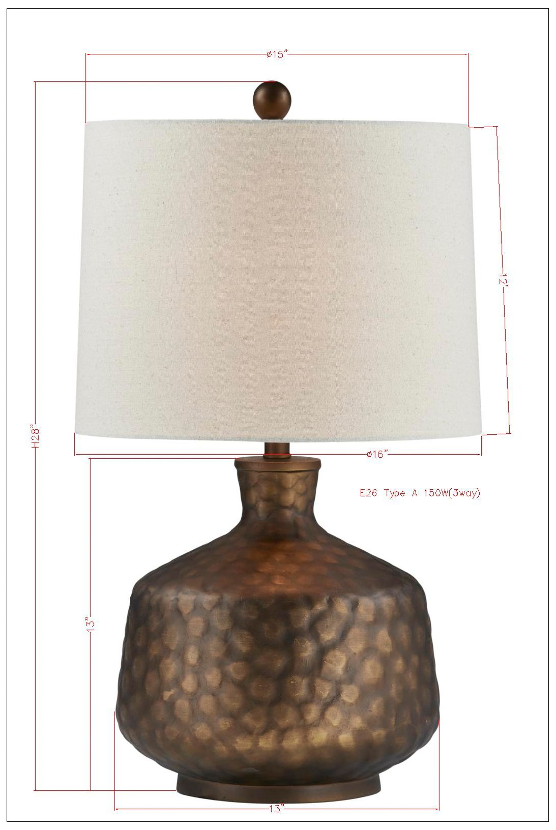 Image 6 Forty West Muir 28" Bronze Hammered Table Lamps Set of 2 more views