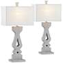 2_Forty West Nadine 29" High Weathered Gray Table Lamps Set of 2