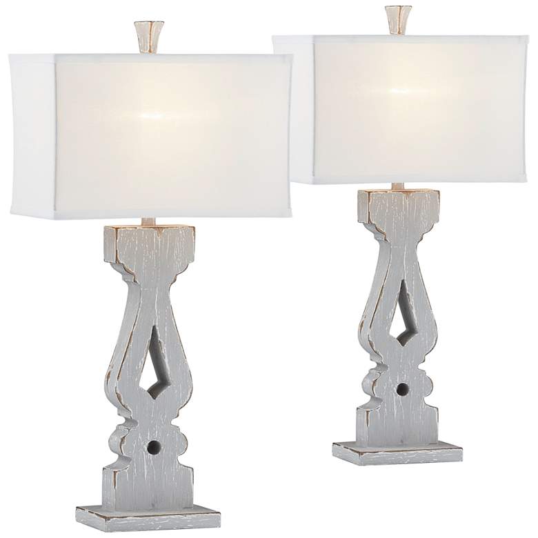 Image 2 Forty West Nadine Gray Table Lamps Set of 2