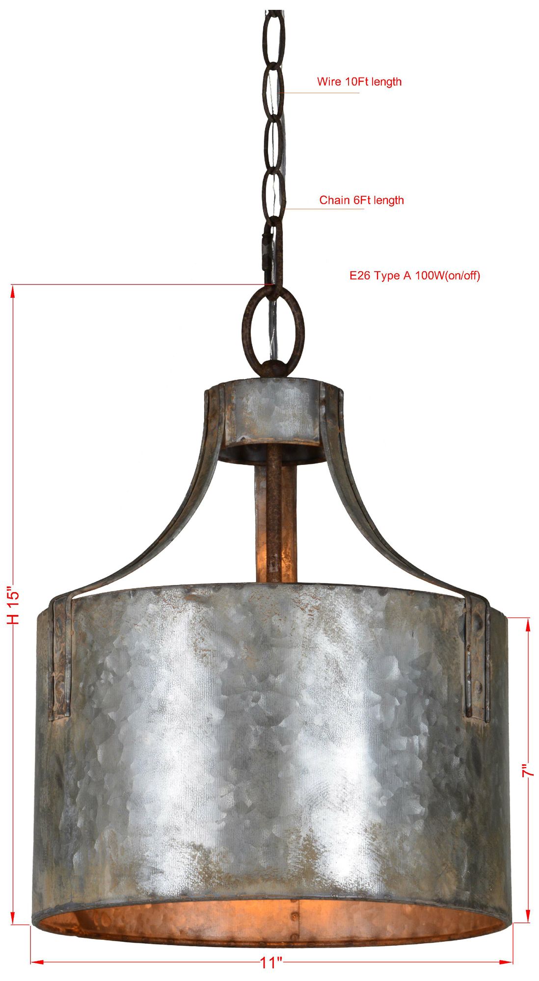 Image 2 Forty West Nala 11x15" Metal Pendant more views