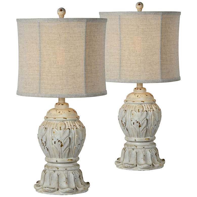Image 1 Forty West Naomi 27" High Antique White Table Lamps Set of 2