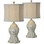 1_Forty West Naomi 27" High Antique White Table Lamps Set of 2