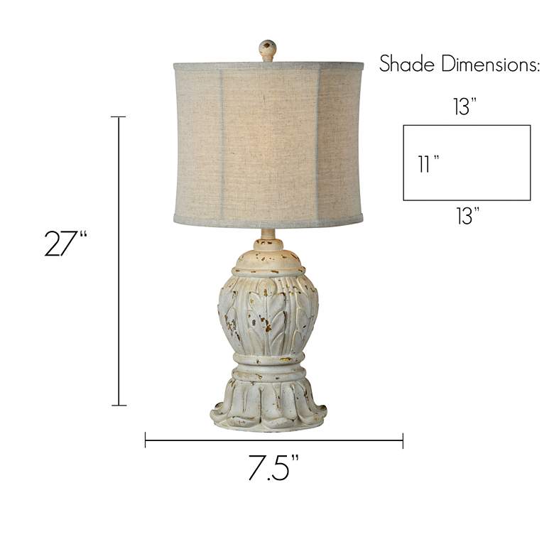 Image 4 Forty West Naomi 27" High Antique White Table Lamps Set of 2 more views