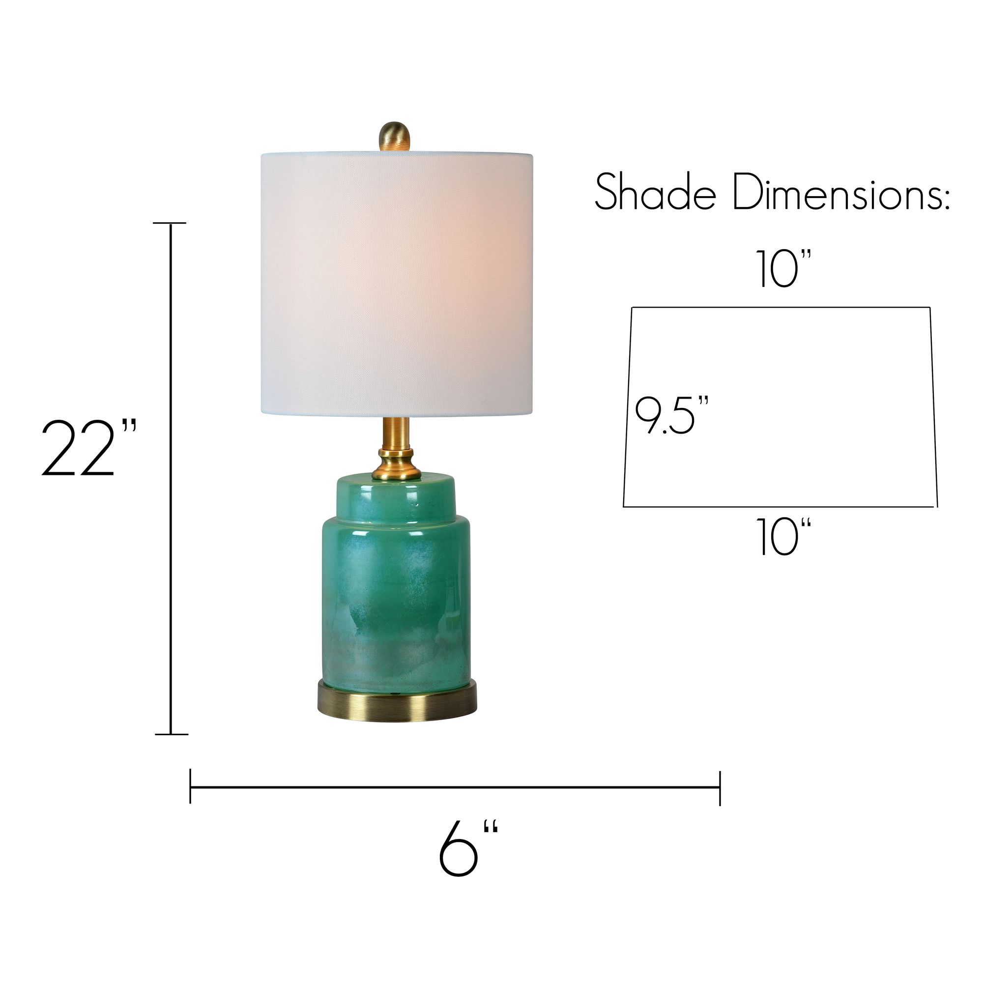 Forty West Natalie Green Glass Accent Table Lamps Set of 2 495P0