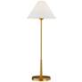 1_Forty West Nellie 32" High White Linen and Gold Buffet Table Lamp