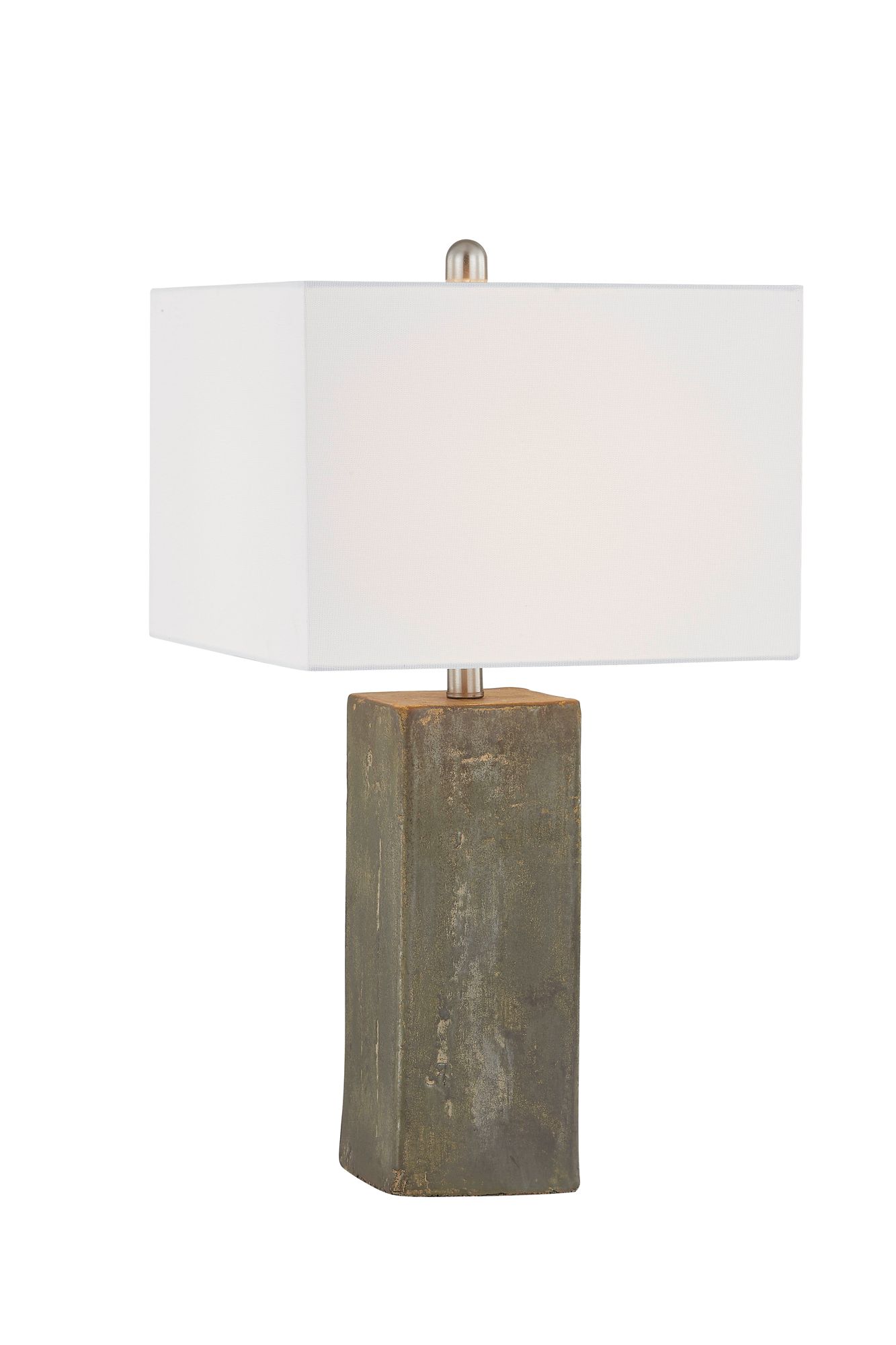 Image 2 Forty West Nelson 26" Dark Taupe Ceramic Table Lamp with Square Shade more views