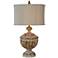 Forty West Nicole Natural Wood-Look Rustic Distressed Table Lamp