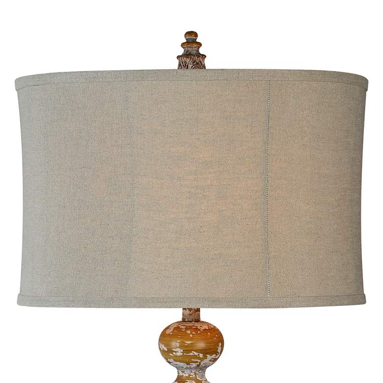 Image 2 Forty West Nicole Natural Wood-Look Rustic Distressed Table Lamp more views
