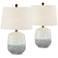 Forty West Nova 22" White Gray Ceramic Accent Table Lamps Set of 2
