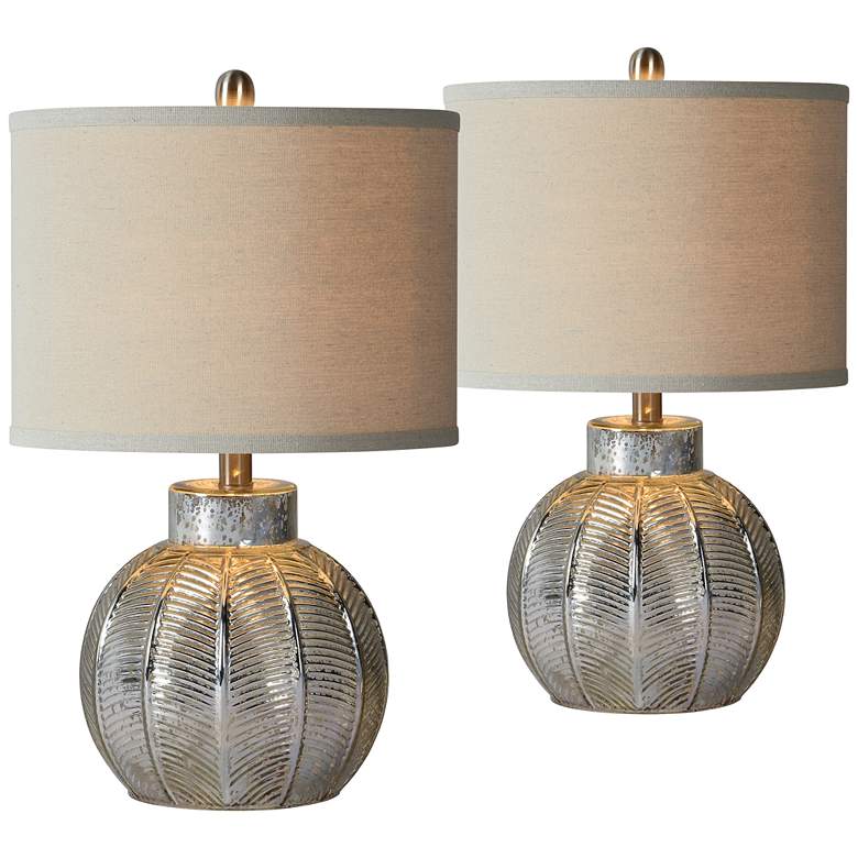 Image 1 Forty West Oakley Mercury Glass Accent Table Lamps Set of 2