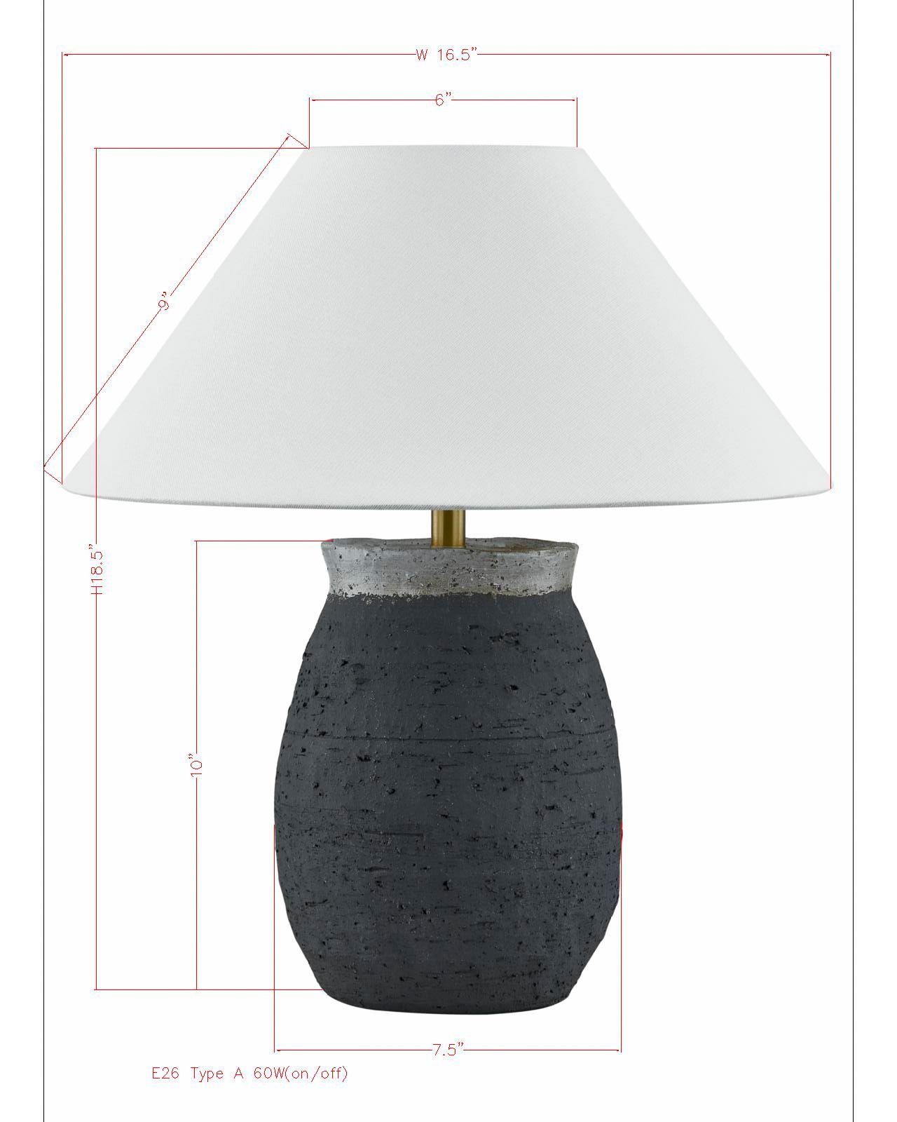 Image 3 Forty West Patrick 18.5" Black Ceramic Table Lamp more views