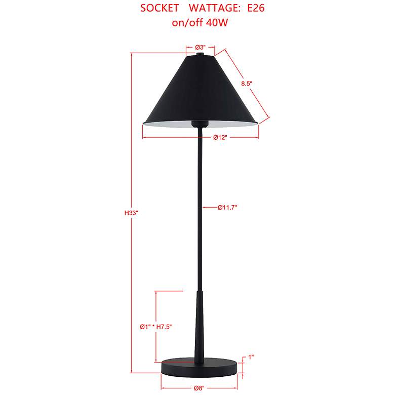 Image 3 Forty West Pippa 32" Metal Buffet Lamp more views