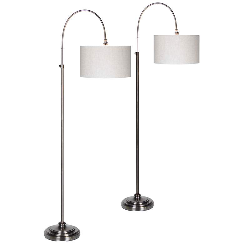 Image 1 Forty West Porter 76 inch Silver Pewter Task Floor Lamps Set of 2