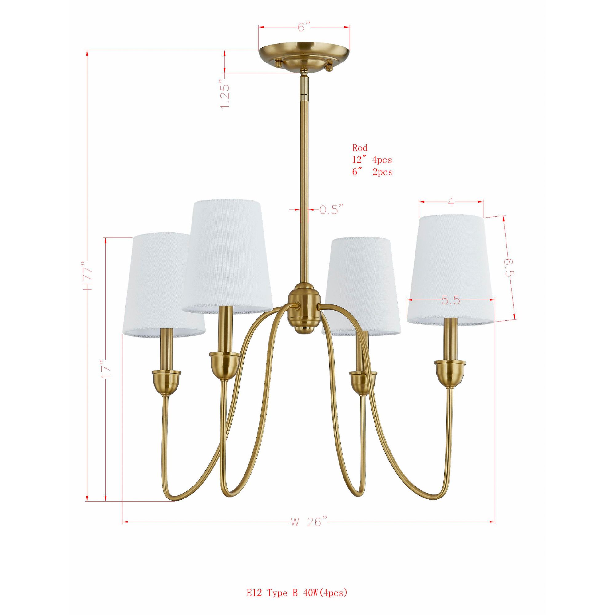 Image 5 Forty West Portia 26x17" Metal Chandelier more views