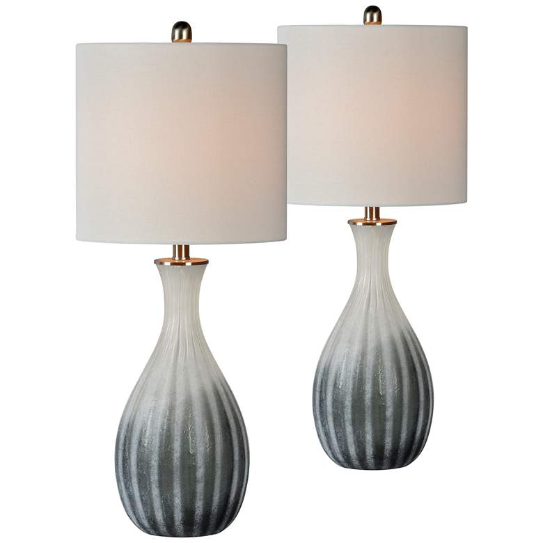 Image 1 Forty West Presley Ombre Gray Vase Table Lamps Set of 2