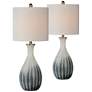 Forty West Presley Ombre Gray Vase Table Lamps Set of 2
