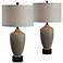 Forty West Quinn Dusky Silver and Black Table Lamps Set of 2